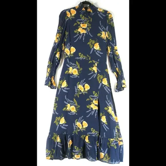 NEW, REFORMATION Galena Long Sleeve Midi Dress In Petit Jardin SZ 10 #RF243 - Picture 2 of 6